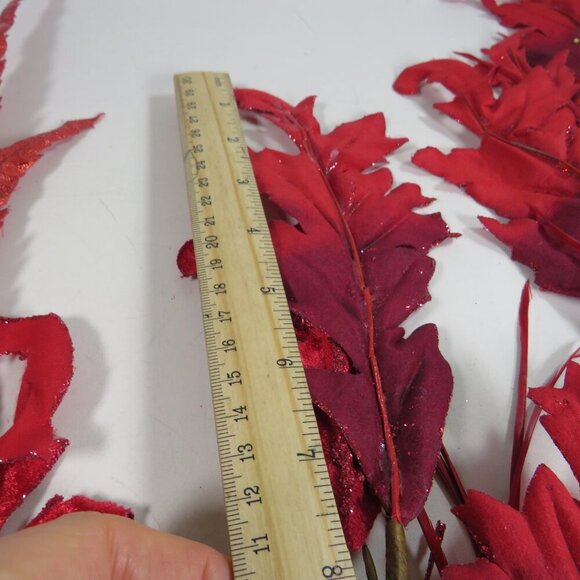 "Feather" (2) picks metallic (2) glittered (double sided) floral filler True Red - Picture 6 of 11